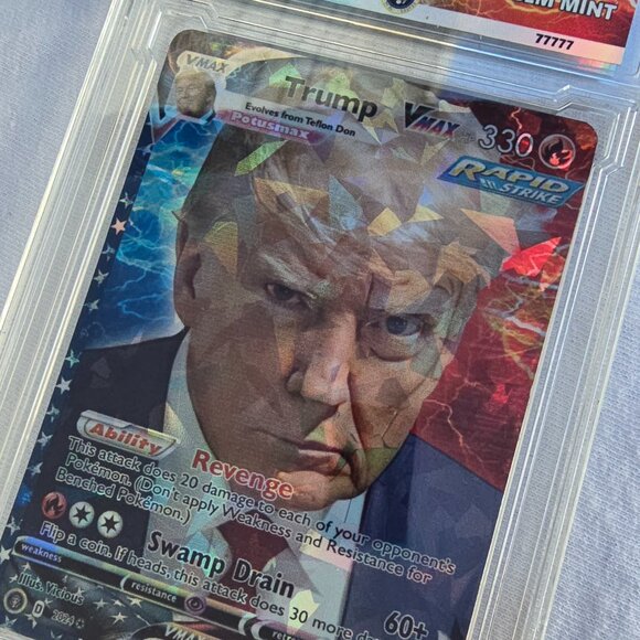 Trump Mugshot Pokemon Card With Custom Slab - Picture 6 of 9